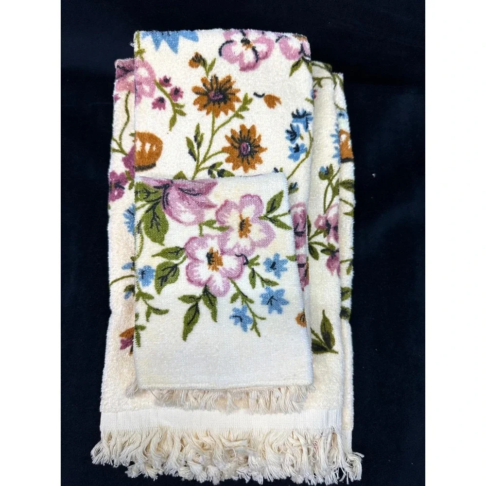 Martex Vintage Towel Set 3 Piece Floral Grandma GrannyCore Cottage Core Bathroom